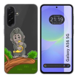 Funda Silicona Transparente para Samsung Galaxy A56 5G diseño Mono Dibujos