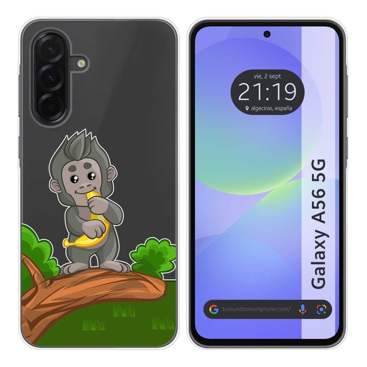Funda Silicona Transparente para Samsung Galaxy A56 5G diseño Mono Dibujos