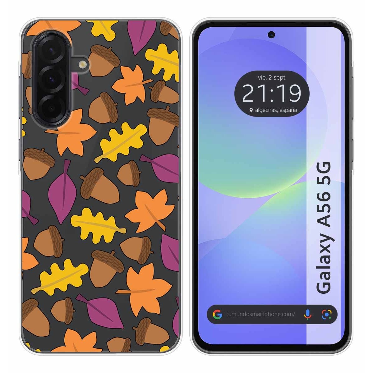 Funda Silicona Transparente para Samsung Galaxy A56 5G diseño Otoño Dibujos