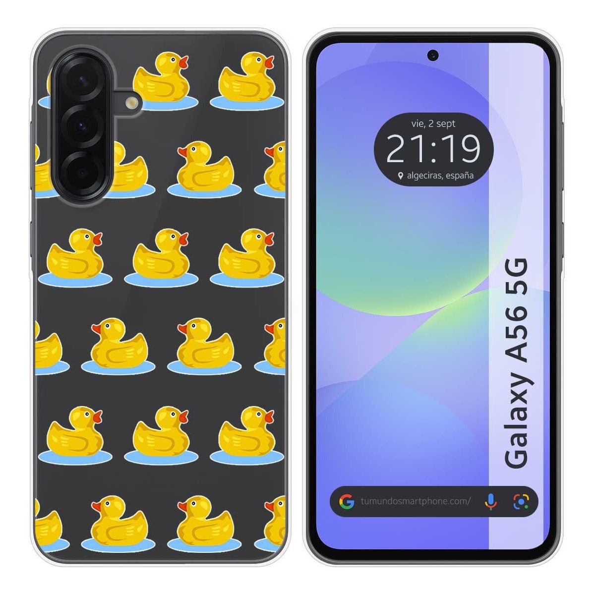 Funda Silicona Transparente para Samsung Galaxy A56 5G diseño Pato Dibujos