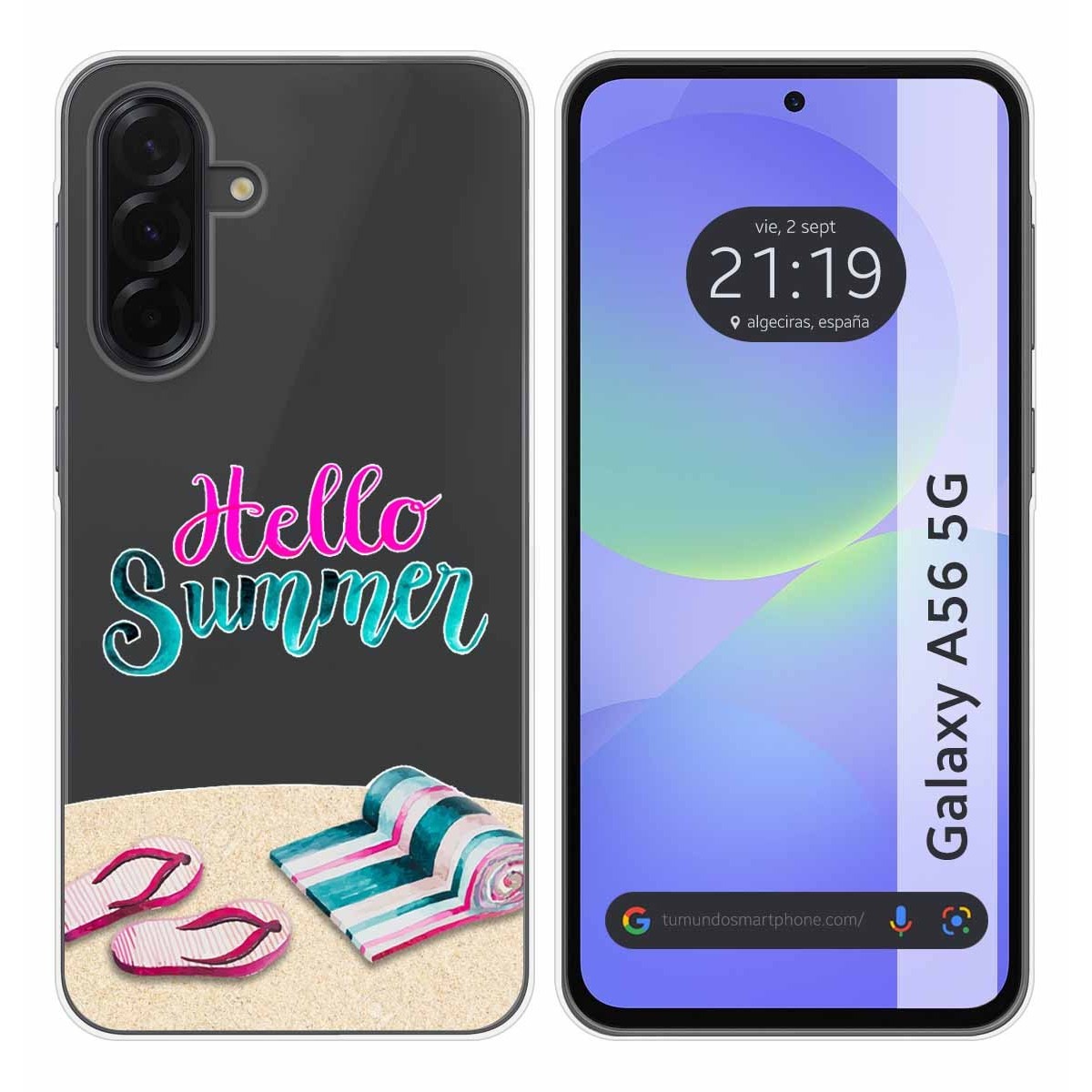 Funda Silicona Transparente para Samsung Galaxy A56 5G diseño Summer Dibujos