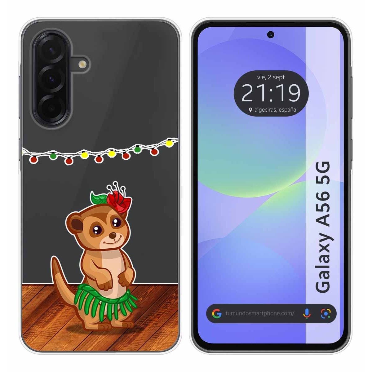 Funda Silicona Transparente para Samsung Galaxy A56 5G diseño Suricata Dibujos