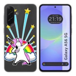 Funda Silicona Transparente para Samsung Galaxy A56 5G diseño Unicornio Dibujos