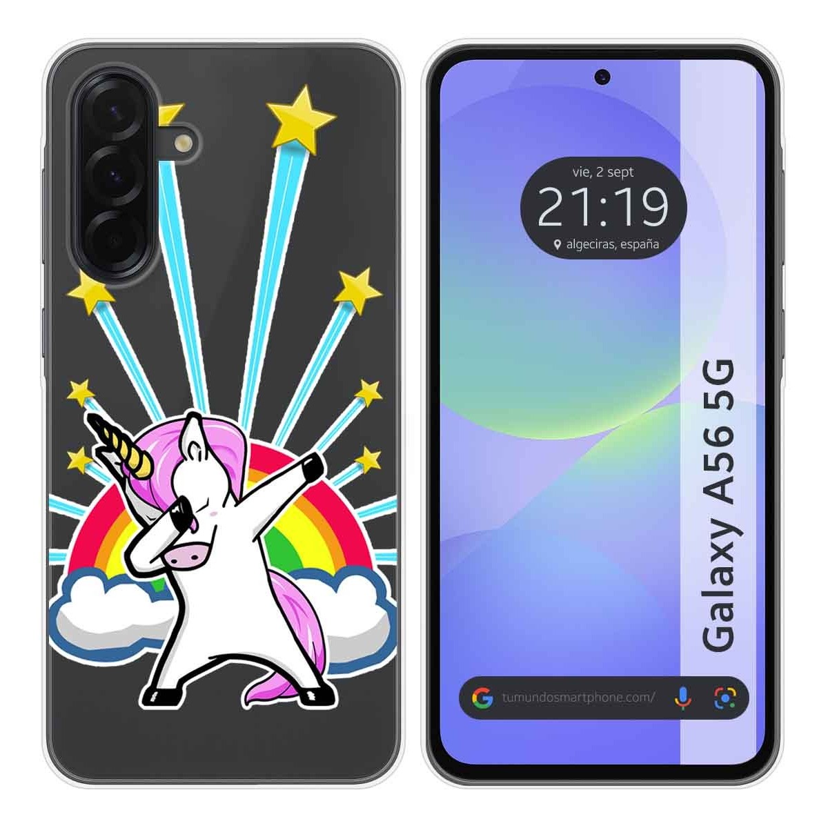 Funda Silicona Transparente para Samsung Galaxy A56 5G diseño Unicornio Dibujos