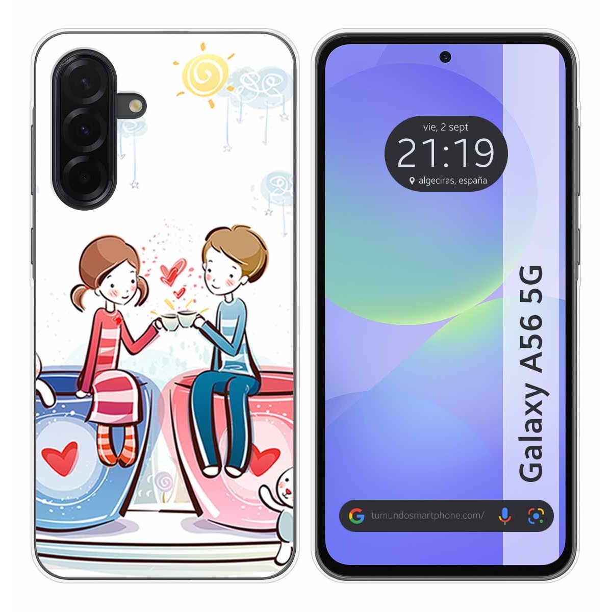 Funda Silicona para Samsung Galaxy A56 5G diseño Café Dibujos
