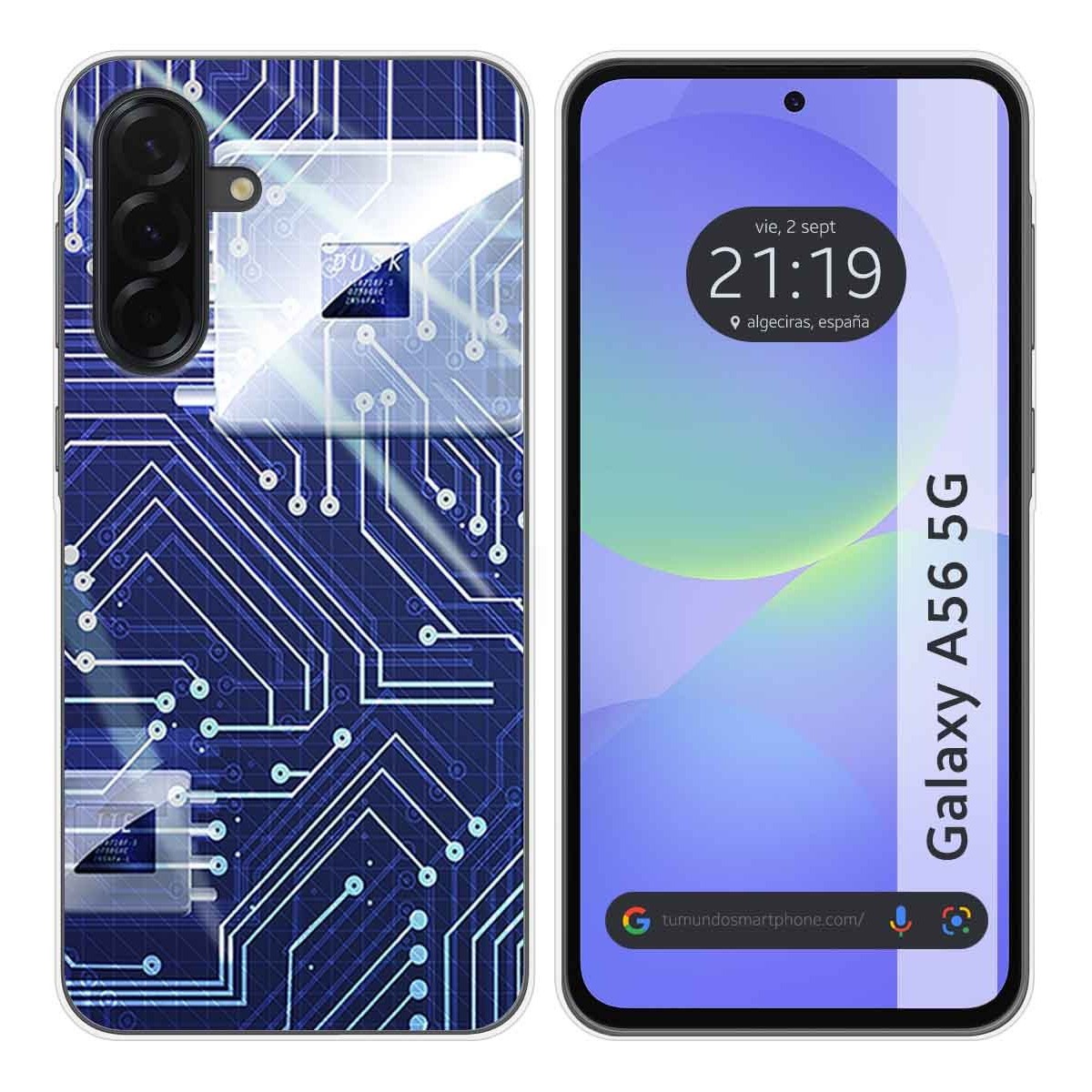 Funda Silicona para Samsung Galaxy A56 5G diseño Circuito Dibujos