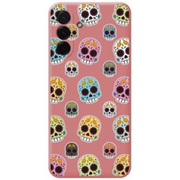 Funda Silicona Líquida Rosa para Samsung Galaxy A56 5G diseño Catrina Dibujos