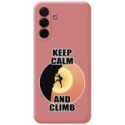 Funda Silicona Líquida Rosa para Samsung Galaxy A56 5G diseño Hombre Escalada Dibujos