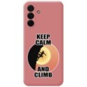Funda Silicona Líquida Rosa para Samsung Galaxy A56 5G diseño Mujer Escalada Dibujos