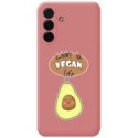 Funda Silicona Líquida Rosa para Samsung Galaxy A56 5G diseño Vegan Life Dibujos