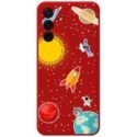 Funda Silicona Líquida Roja para Samsung Galaxy A56 5G diseño Espacio Dibujos
