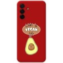 Funda Silicona Líquida Roja para Samsung Galaxy A56 5G diseño Vegan Life Dibujos