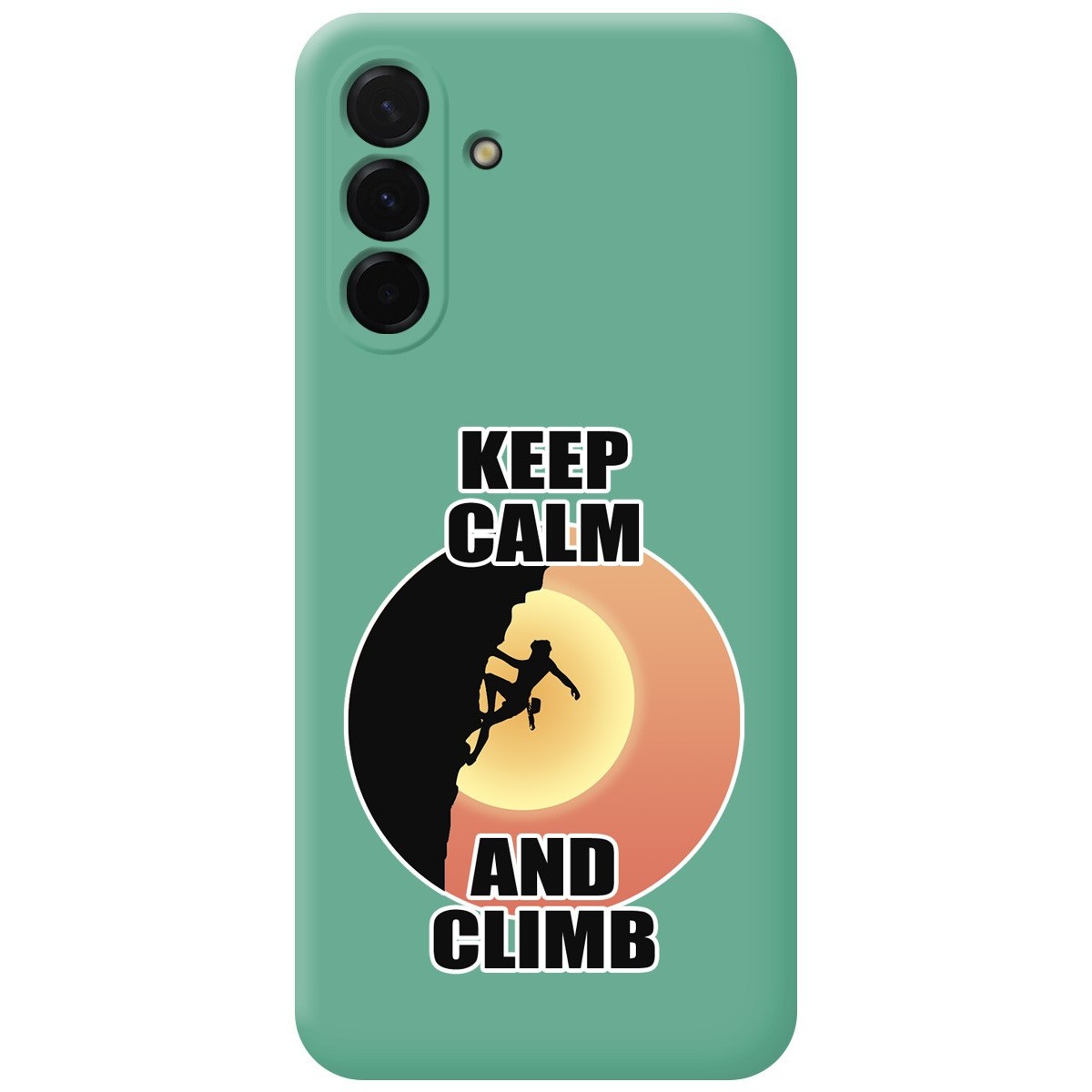 Funda Silicona Líquida Verde para Samsung Galaxy A56 5G diseño Mujer Escalada Dibujos