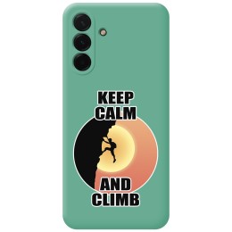 Funda Silicona Líquida Verde para Samsung Galaxy A56 5G diseño Hombre Escalada Dibujos