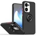 Funda Mate con Borde Negro y Anillo Giratorio 360 para Oppo Reno 13F 4G / 13 F 5G