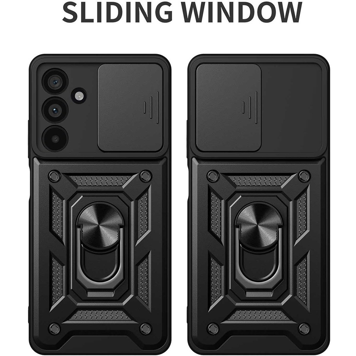 Funda Tough Armor con Anillo Giratorio Negra para Samsung Galaxy A56 5G