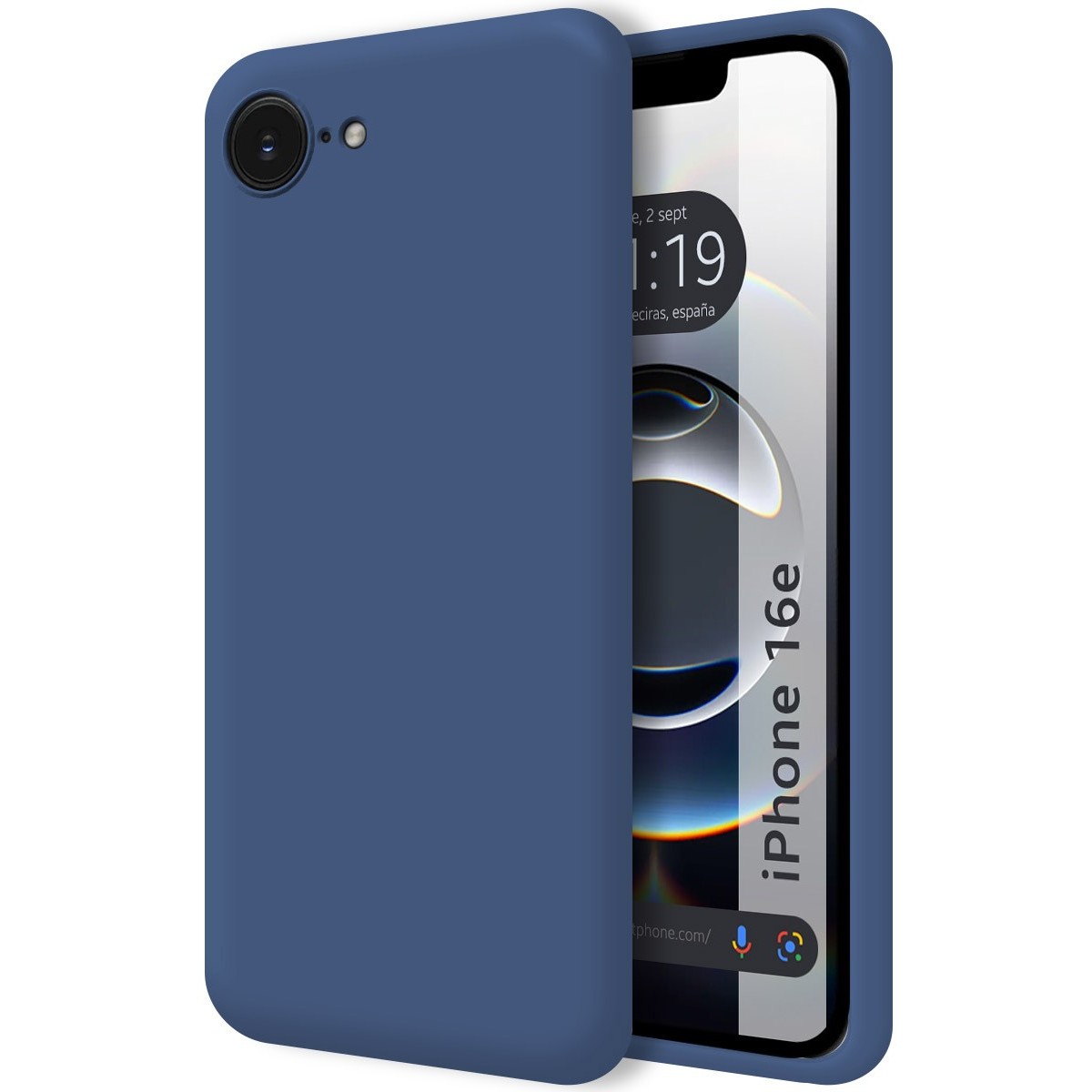 Funda Silicona Líquida Ultra Suave para iPhone 16e (6.1) color Azul