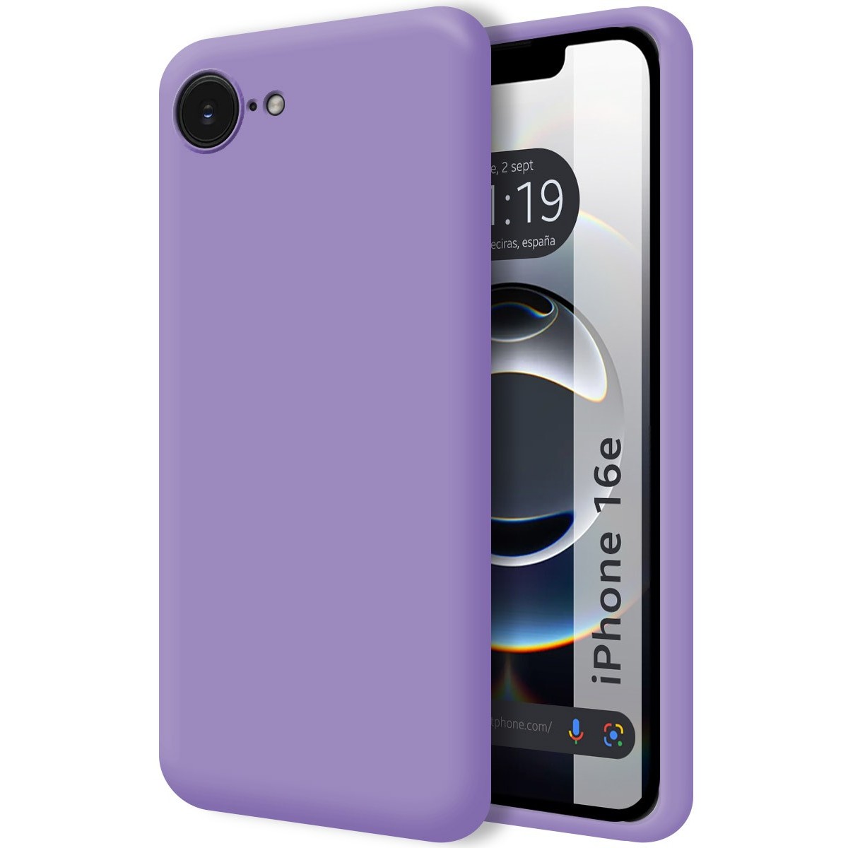 Funda Silicona Líquida Ultra Suave para iPhone 16e (6.1) color Morada