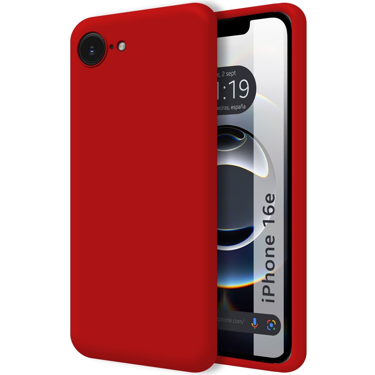 Funda Silicona Líquida Ultra Suave para iPhone 16e (6.1) color Roja
