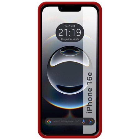 Funda Silicona Líquida Ultra Suave para iPhone 16e (6.1) color Roja