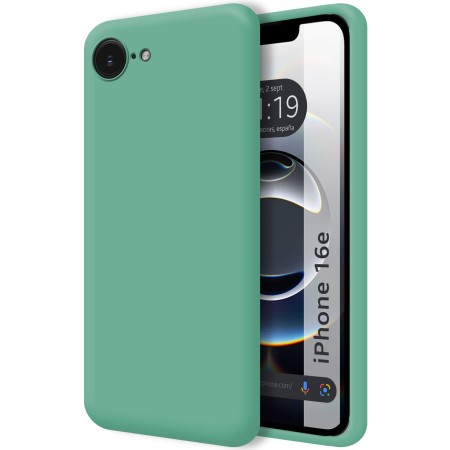 Funda Silicona Líquida Ultra Suave para iPhone 16e (6.1) color Verde