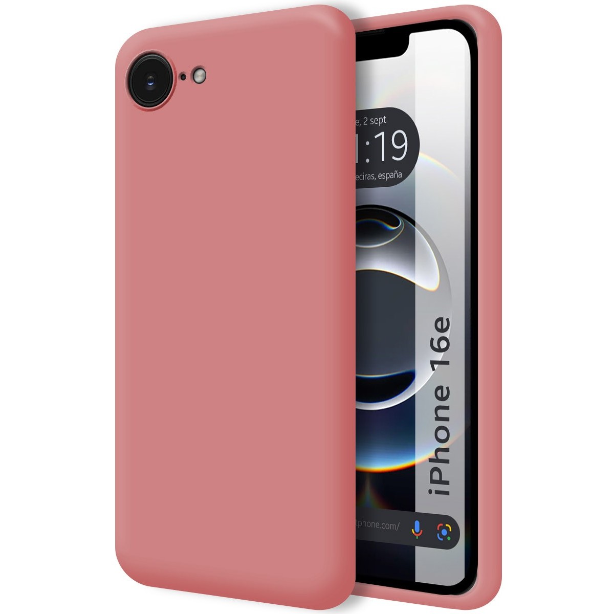 Funda Silicona Líquida Ultra Suave para iPhone 16e (6.1) color Rosa