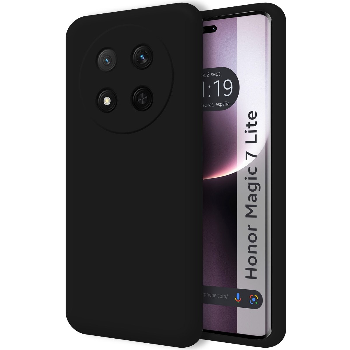 Funda Silicona Líquida Ultra Suave para Huawei Honor Magic 7 Lite 5G color Negra