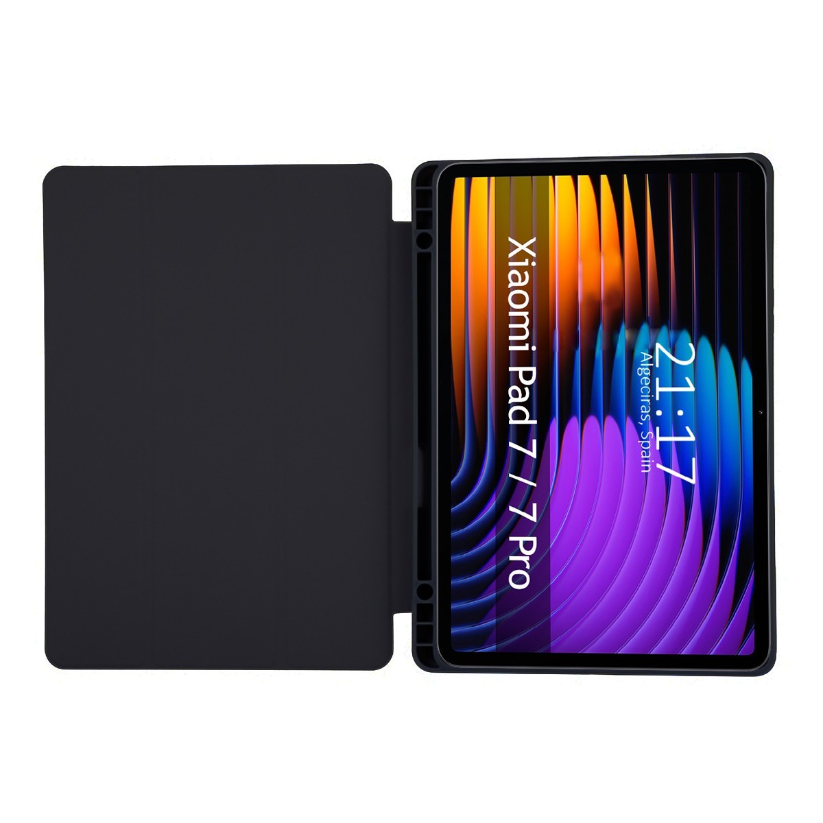 Funda con tapa Smart para Xiaomi Pad 7 / 7 Pro color Negra