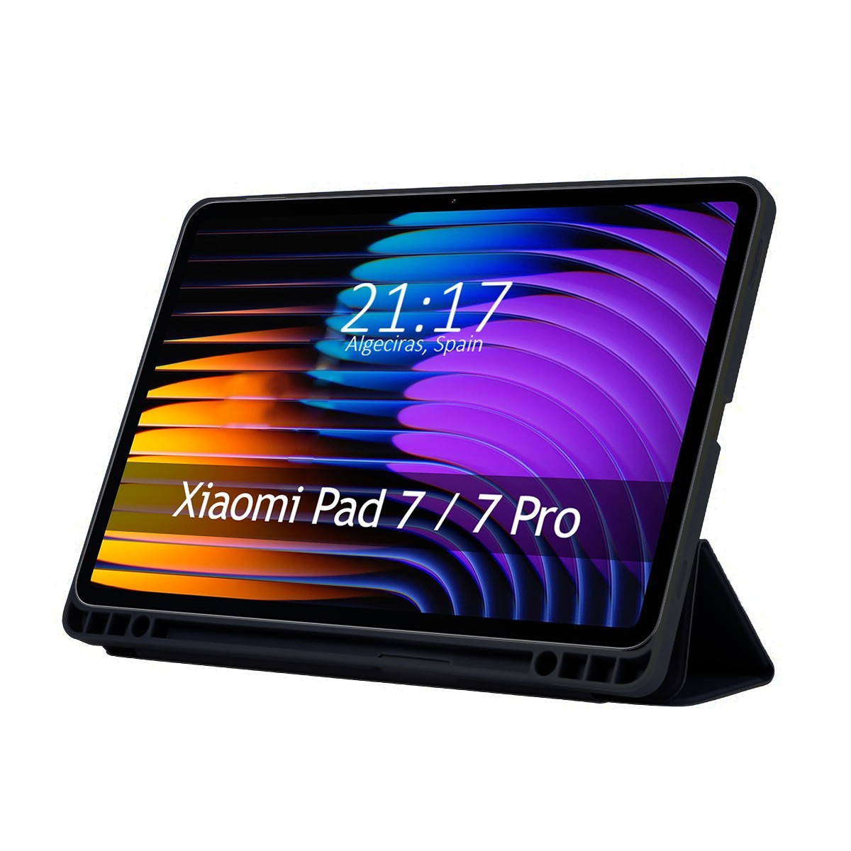 Funda con tapa Smart para Xiaomi Pad 7 / 7 Pro color Negra