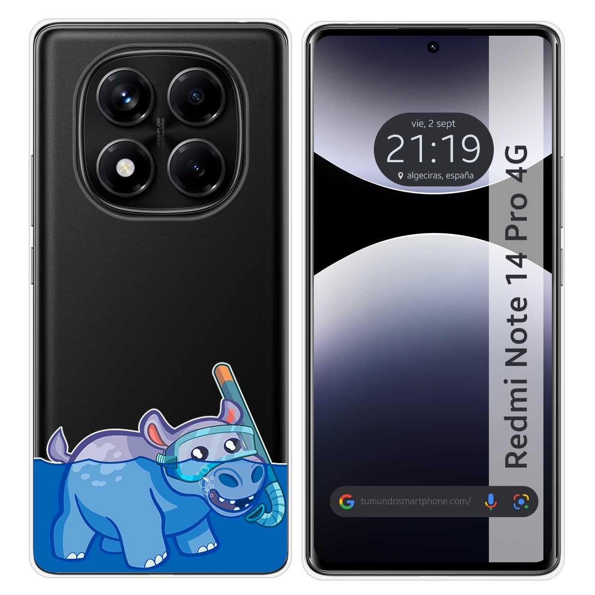 Funda Silicona Transparente para Xiaomi Redmi Note 14 Pro 4G diseño Hipo Dibujos