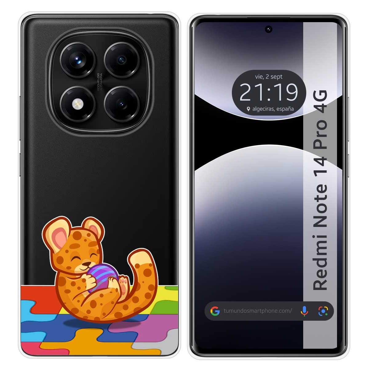 Funda Silicona Transparente para Xiaomi Redmi Note 14 Pro 4G diseño Leopardo Dibujos