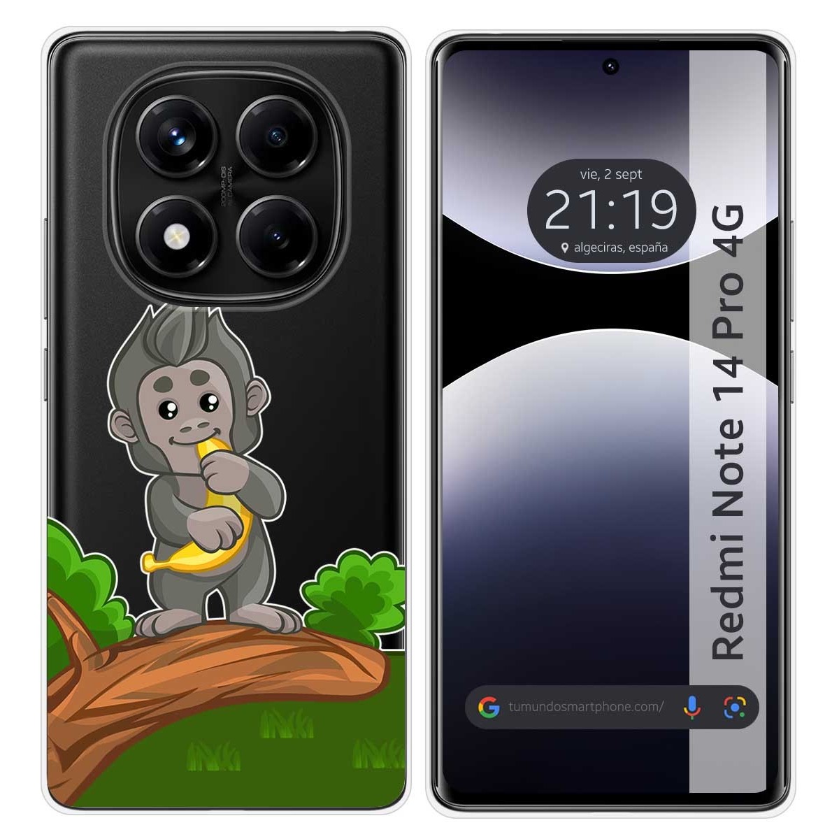 Funda Silicona Transparente para Xiaomi Redmi Note 14 Pro 4G diseño Mono Dibujos