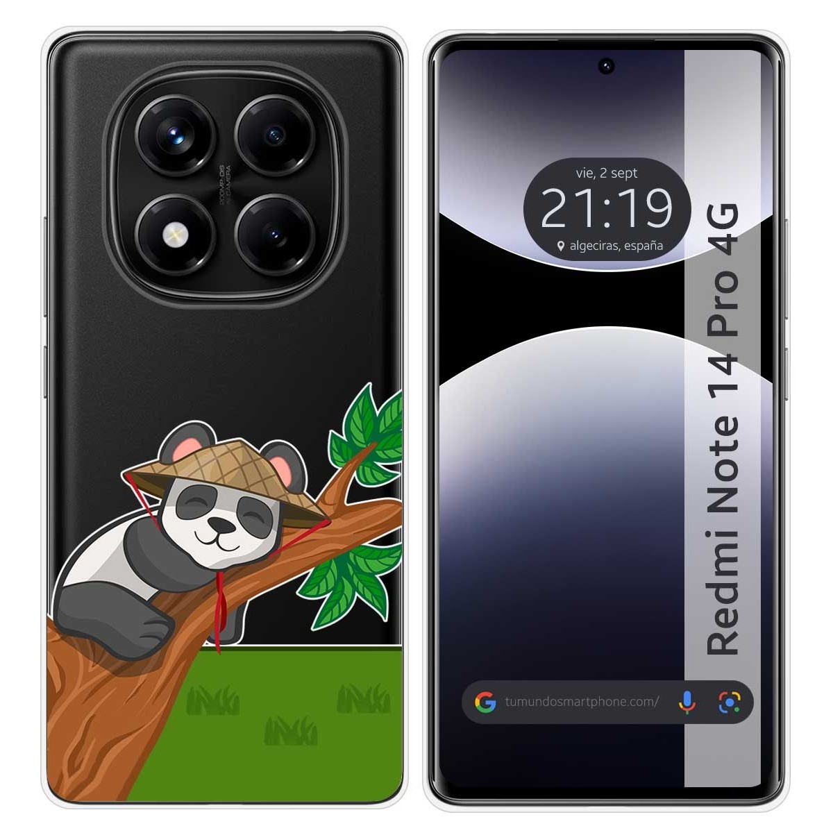 Funda Silicona Transparente para Xiaomi Redmi Note 14 Pro 4G diseño Panda Dibujos