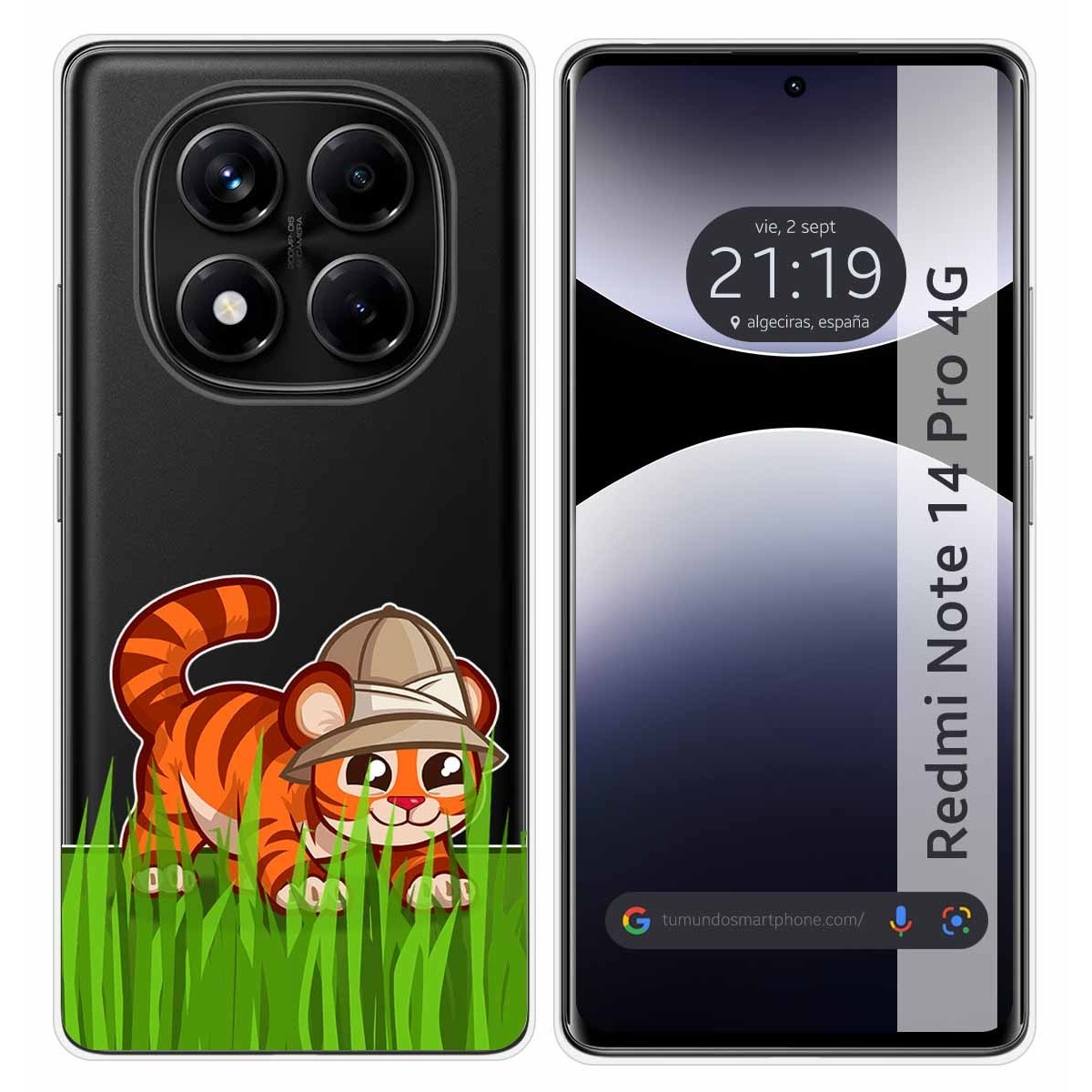 Funda Silicona Transparente para Xiaomi Redmi Note 14 Pro 4G diseño Tigre Dibujos