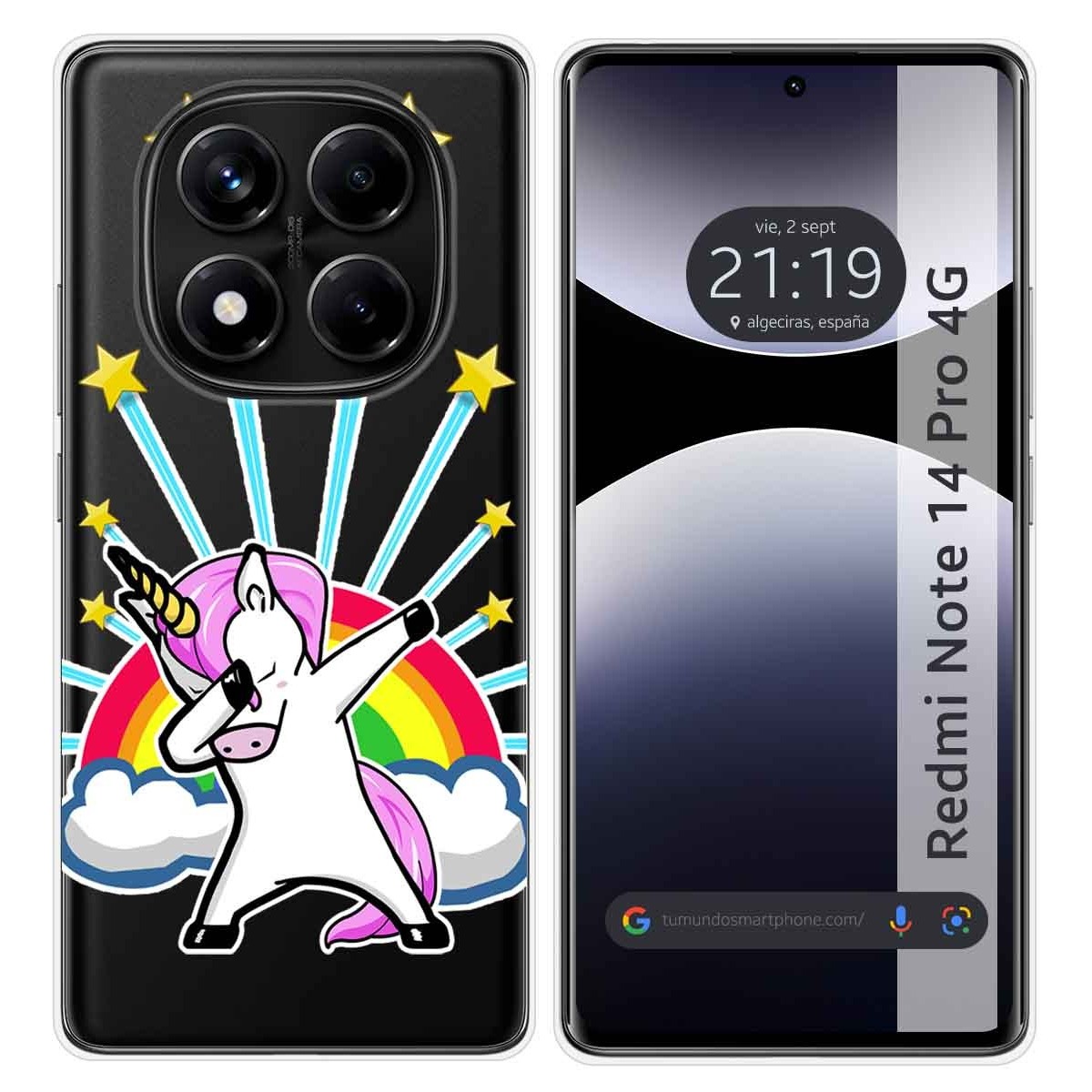 Funda Silicona Transparente para Xiaomi Redmi Note 14 Pro 4G diseño Unicornio Dibujos