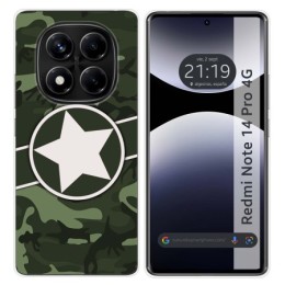 Funda Silicona para Xiaomi Redmi Note 14 Pro 4G diseño Camuflaje 01 Dibujos