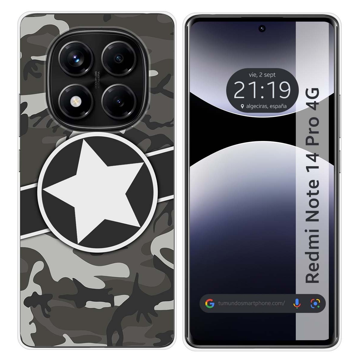 Funda Silicona para Xiaomi Redmi Note 14 Pro 4G diseño Camuflaje 02 Dibujos