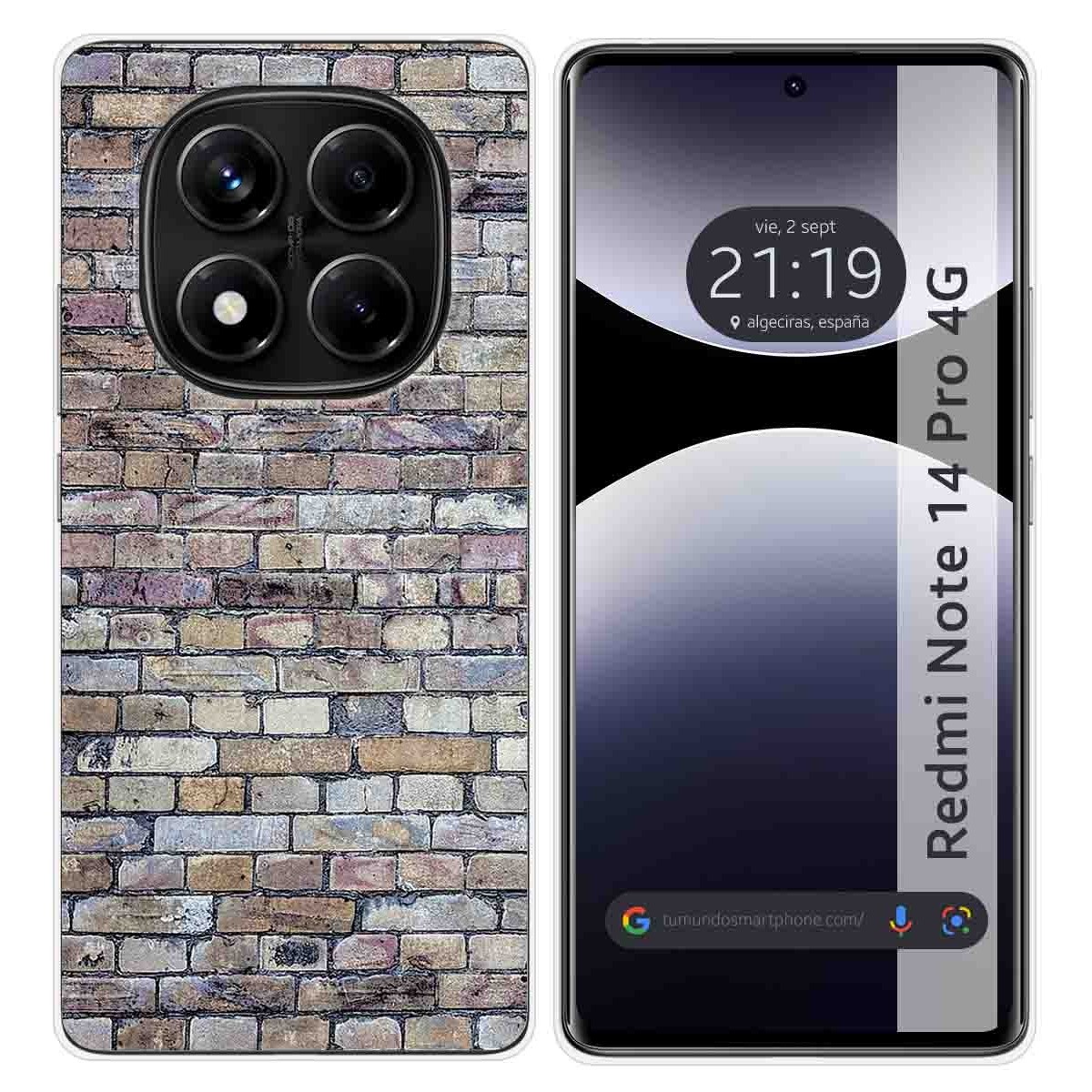 Funda Silicona para Xiaomi Redmi Note 14 Pro 4G diseño Ladrillo 02 Dibujos