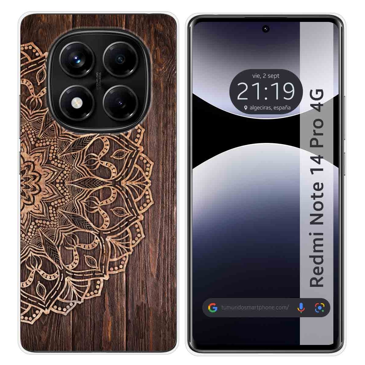 Funda Silicona para Xiaomi Redmi Note 14 Pro 4G diseño Madera 06 Dibujos