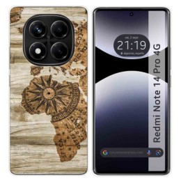 Funda Silicona para Xiaomi Redmi Note 14 Pro 4G diseño Madera 07 Dibujos