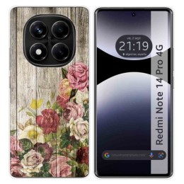Funda Silicona para Xiaomi Redmi Note 14 Pro 4G diseño Madera 08 Dibujos