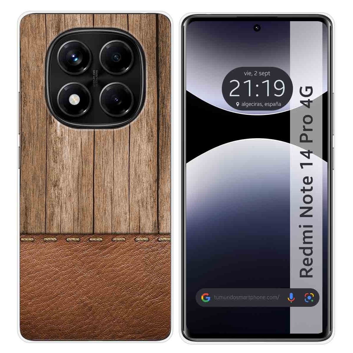 Funda Silicona para Xiaomi Redmi Note 14 Pro 4G diseño Madera 09 Dibujos