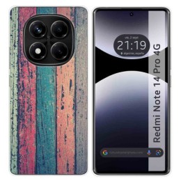 Funda Silicona para Xiaomi Redmi Note 14 Pro 4G diseño Madera 10 Dibujos