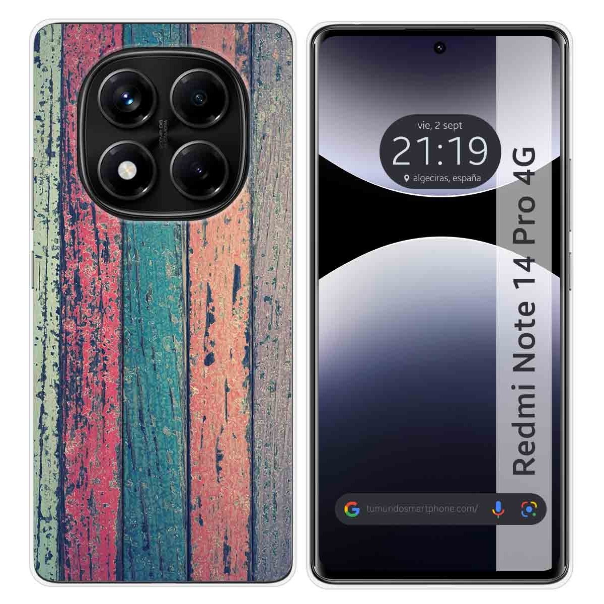 Funda Silicona para Xiaomi Redmi Note 14 Pro 4G diseño Madera 10 Dibujos