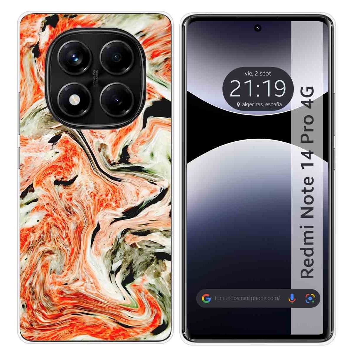 Funda Silicona para Xiaomi Redmi Note 14 Pro 4G diseño Mármol 12 Dibujos