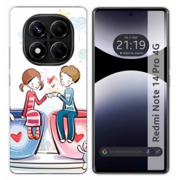 Funda Silicona para Xiaomi Redmi Note 14 Pro 4G diseño Café Dibujos
