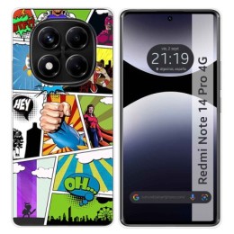 Funda Silicona para Xiaomi Redmi Note 14 Pro 4G diseño Comic Dibujos