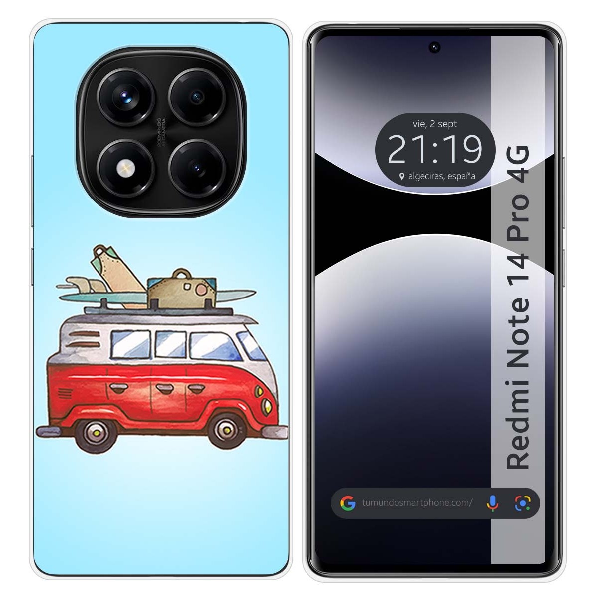 Funda Silicona para Xiaomi Redmi Note 14 Pro 4G diseño Furgoneta Dibujos