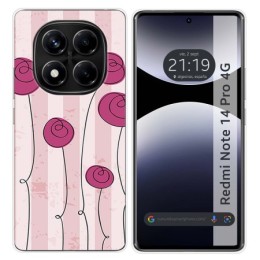 Funda Silicona para Xiaomi Redmi Note 14 Pro 4G diseño Flores Vintage Dibujos