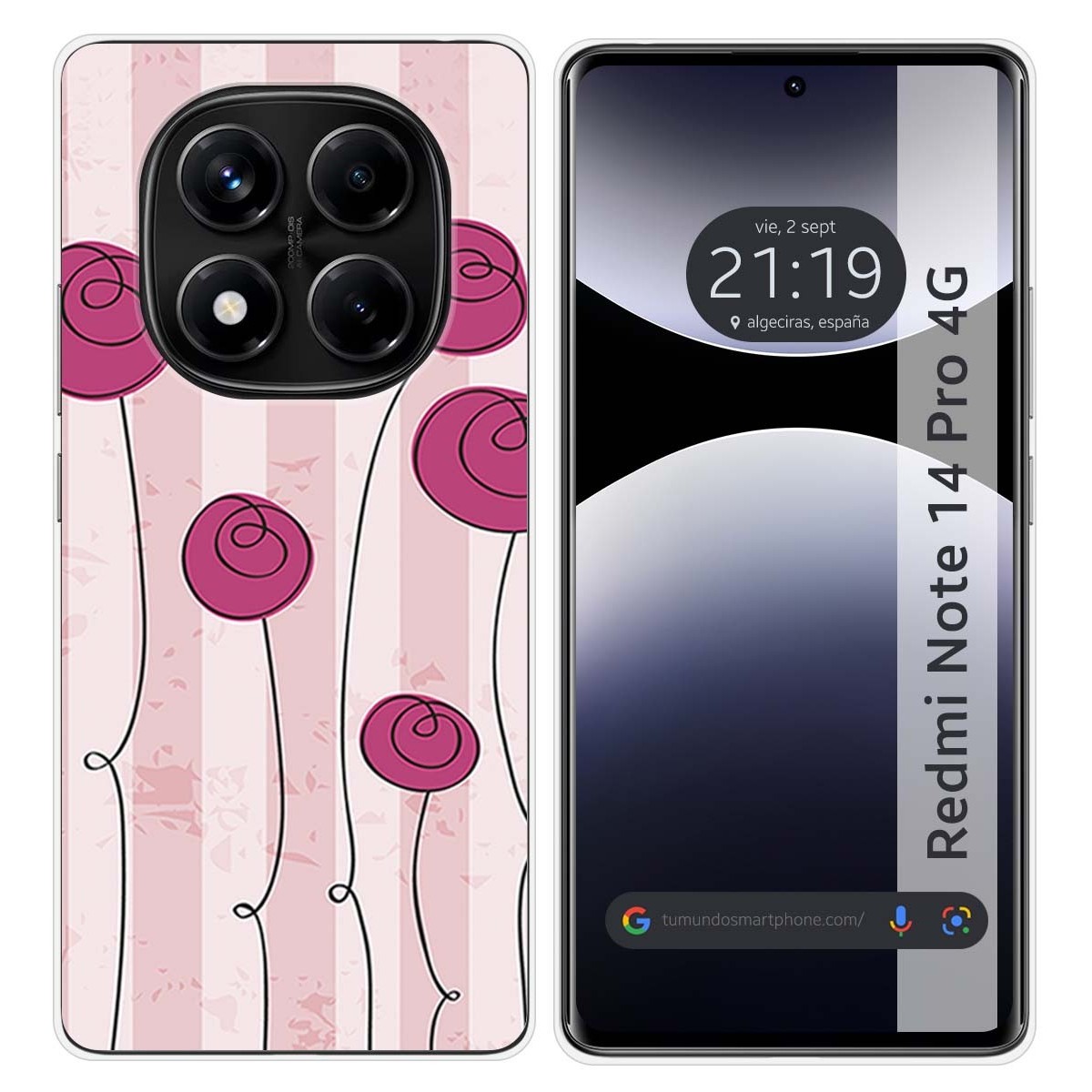 Funda Silicona para Xiaomi Redmi Note 14 Pro 4G diseño Flores Vintage Dibujos